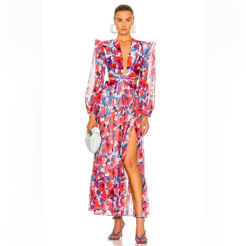 PatBO Violet Plunge Cutout Dress in Cherry - Never Worn